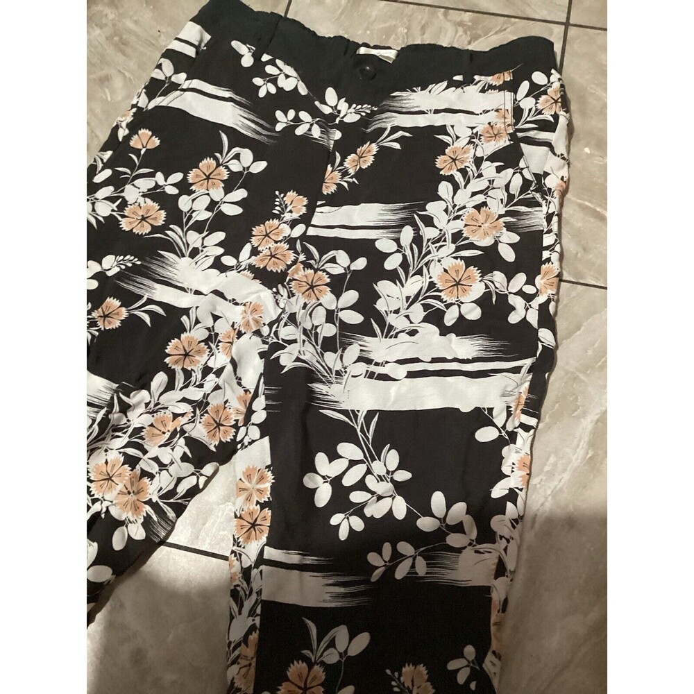 Elevenses Anthropologie Women's Wildflower Joggers in Black Size M Elastic Waist - Picture 4 of 8